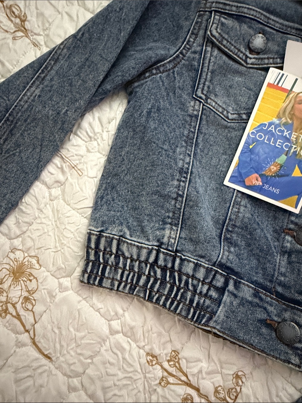 VIP Blue Denim Bomber Jacket - Picture 4 of 5